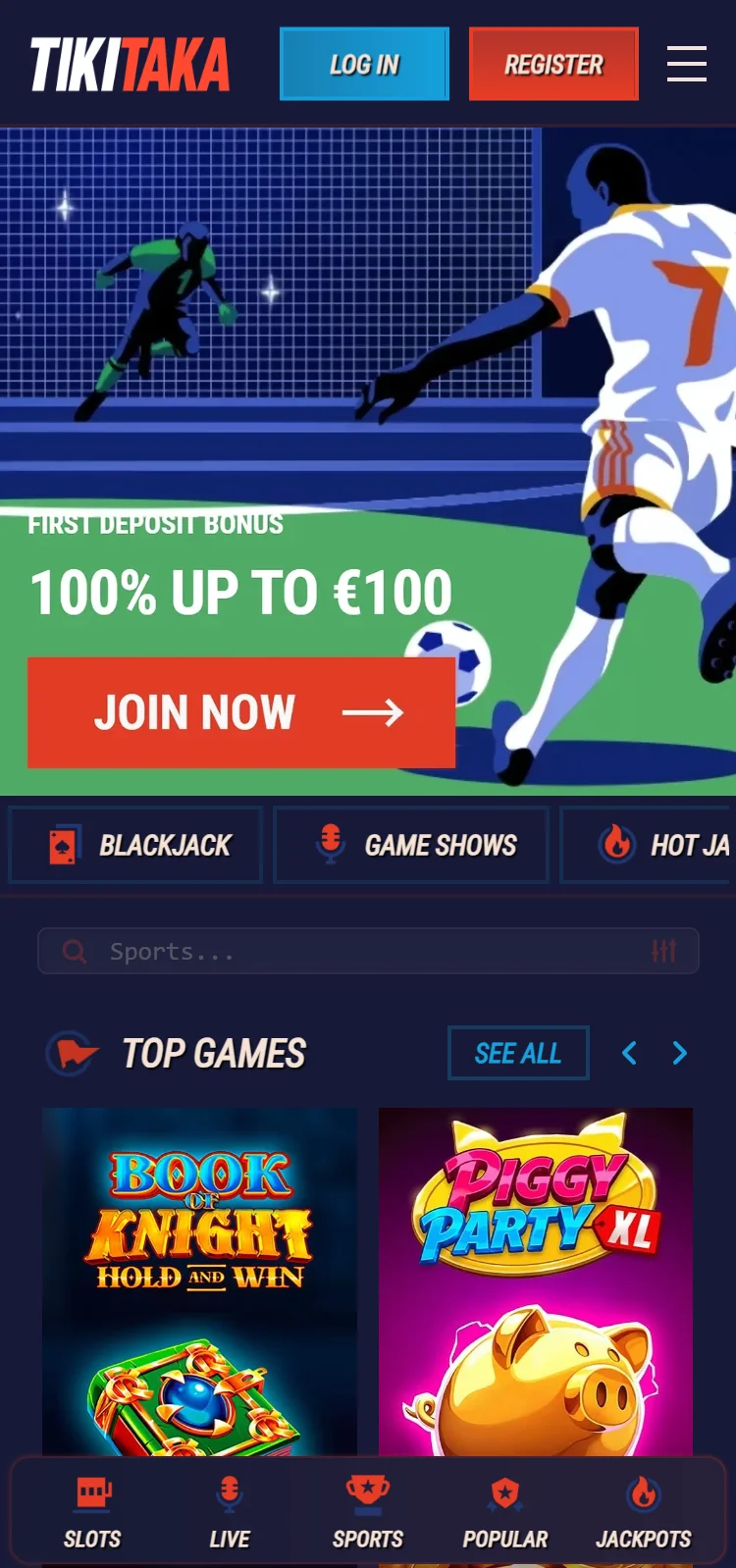 Tikitaka Casino Smartphone App Preview